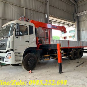 Xe tải Dongfeng 3 chân gắn cẩu Kanglim 8 tấn